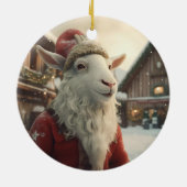 かわいいヤギのオーナメントデコール、ヤギ愛好家への贈り物 セラミックオーナメント (裏面)