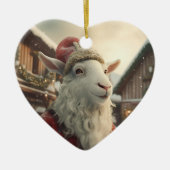 かわいいヤギのオーナメントデコール、ヤギ愛好家への贈り物 セラミックオーナメント (正面)