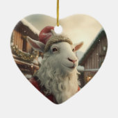 かわいいヤギのオーナメントデコール、ヤギ愛好家への贈り物 セラミックオーナメント (裏面)