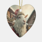 かわいいヤギのオーナメントデコール、ヤギ愛好家への贈り物 セラミックオーナメント (左)