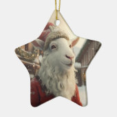 かわいいヤギのオーナメントデコール、ヤギ愛好家への贈り物 セラミックオーナメント (左)