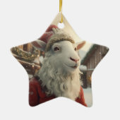 かわいいヤギのオーナメントデコール、ヤギ愛好家への贈り物 セラミックオーナメント (裏面)