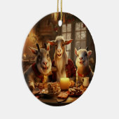 かわいいヤギのオーナメントデコール、ヤギ愛好家への贈り物 セラミックオーナメント (右)