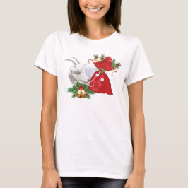 かわいいヤギのクリスマススリープシャツ Tシャツ