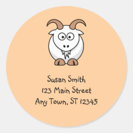 かわいいヤギのステッカー ラウンドシール