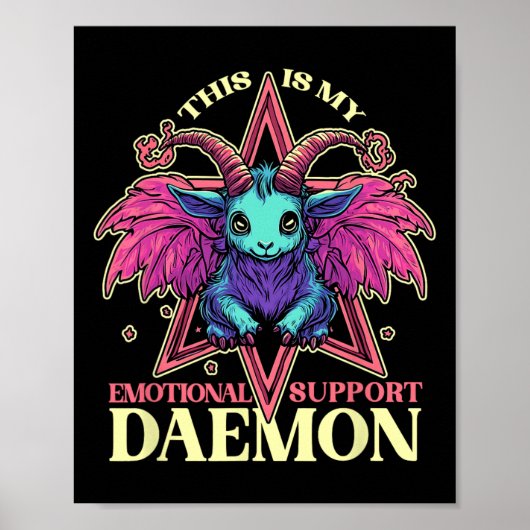かわいいヤギのデーモンがサポートするEmotional Support Demon ホールデザイン ポスター (正面)