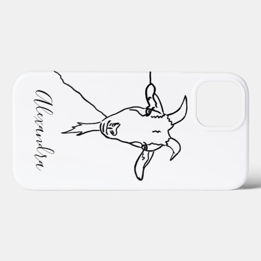 かわいいヤギのミニマリスト黒白の追加の名前 Case-Mate iPhoneケース (裏面 (横))