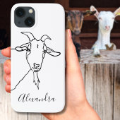 かわいいヤギのミニマリスト黒白の追加の名前 Case-Mate iPhoneケース