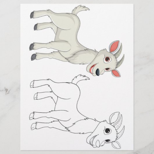 かわいいヤギの着色ページ チラシ (正面)