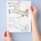 かわいいヤギの着色ページ チラシ (手)