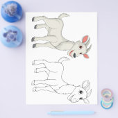 かわいいヤギの着色ページ チラシ (シングル)