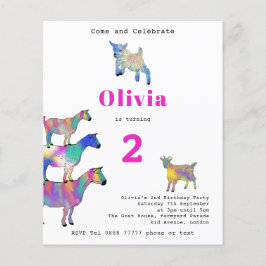 かわいいヤギの誕生日パーティーピンク