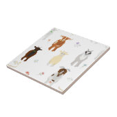 かわいいヤギの農場の動物の子供たちのシームレスパターン タイル (側面)