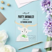 かわいいヤギの農場パーティー 動物 ヤギの誕生日テーマ アクリル招待状 (インサイチュ (ウェディング))