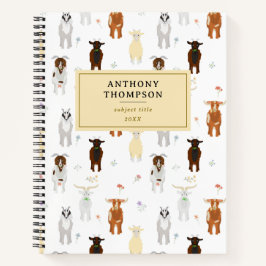 かわいいヤギの農場動物写真記念アルバム ノートブック