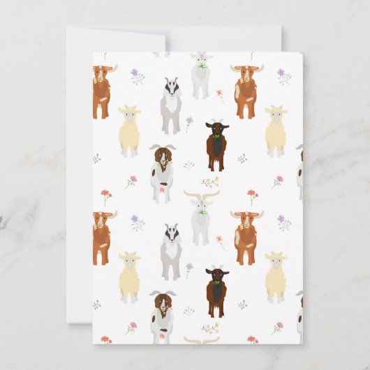 かわいいヤギの農場動物 ノートカード (裏面)