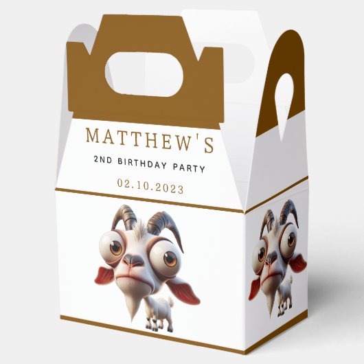 かわいいヤギの飼育動物2nd誕生日パーティー フェイバーボックス (オープン)