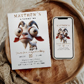 かわいいヤギの飼育動物2nd誕生日パーティー 招待状