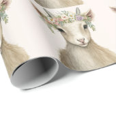 かわいいヤギぼほ動物の水色 ラッピングペーパー (ロールコーナー)