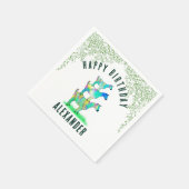 かわいいヤギカラフルツ動物アート誕生日パーティー スタンダードカクテルナプキン (角)