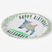 かわいいヤギハッピーバースデーパーティーパーソナライズされた名 ペーパープレート (アングル)