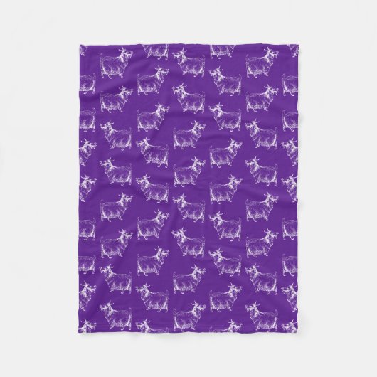 かわいいヤギパターンデザインのヴィンテージの家畜の芸術 フリースブランケット (正面)