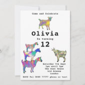 かわいいヤギ女子バースデーパーティカラフルー (正面)