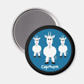 かわいいヤギ山羊座〔占星術の〕十二宮図サインカスタムブルー マグネット (正面/裏面)