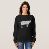 かわいいヤギ幽霊衣装ヤギ農家ハロウィン スウェットシャツ (正面フル)