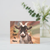 かわいいヤギ引越し新しい住所の予算 ポストカード (スタンド正面)