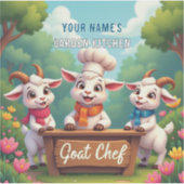 かわいいヤギ料理漫画キッチン シール (正面)