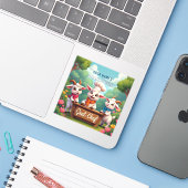 かわいいヤギ料理漫画キッチン シール (ノートパソコンとiPhone)