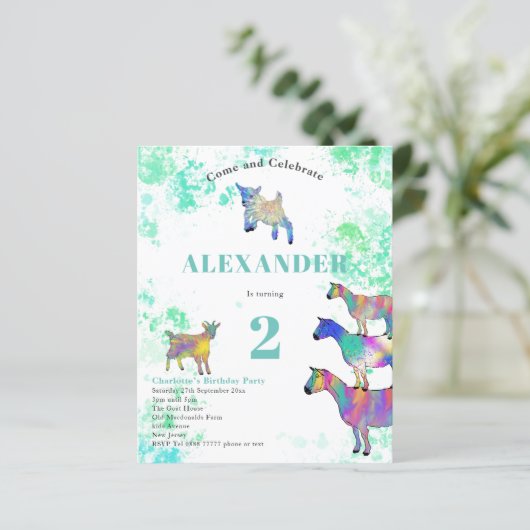 かわいいヤギ水彩2nd誕生日パーティー予算 (スタンド正面)