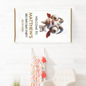 かわいいヤギ牧場動物2nd誕生日パーティーへようこそ 横断幕 (インサイチュ)