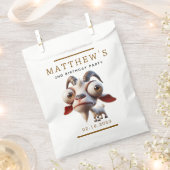 かわいいヤギ牧場動物2nd誕生日パーティー フェイバーバッグ (クリップ留めされた状態)