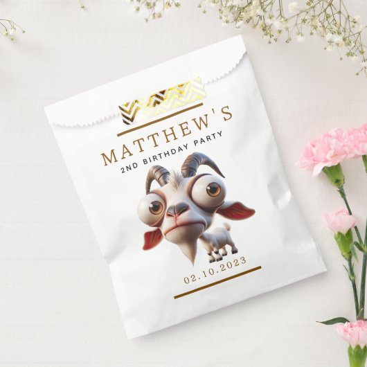 かわいいヤギ牧場動物2nd誕生日パーティー フェイバーバッグ (封をした状態)