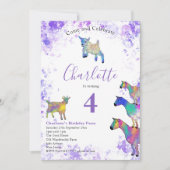 かわいいヤギ畑バースデーパーティー 招待状 (正面)