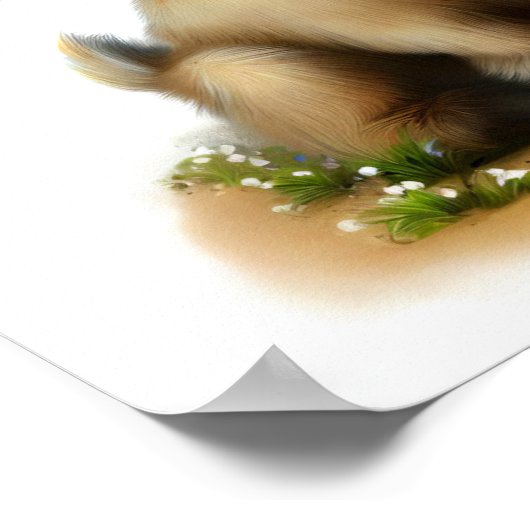 かわいいヤギ絵を描の3D水彩画 ポスター (角)