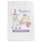 かわいいヤギ農場アニマルパステル4th誕生日バッグ ミディアムペーパーバッグ (正面)