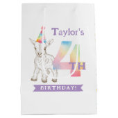かわいいヤギ農場アニマルパステル4th誕生日バッグ ミディアムペーパーバッグ (裏面)