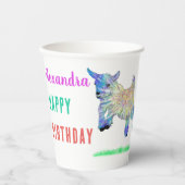 かわいいヤギ農場動物の名前を追加バースデーパーティー 紙コップ (正面)