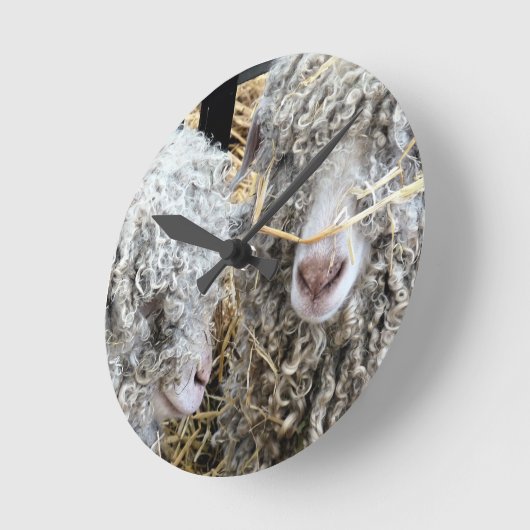 かわいいヤギ   ラウンド壁時計 (傾斜)
