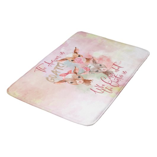 かわいいヤギ |水彩答えはヤギ バスマット (アングル)