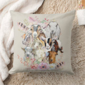 かわいいヤギ |水色ヤギポートレートGetYerGoat™ クッション (ブランケット)