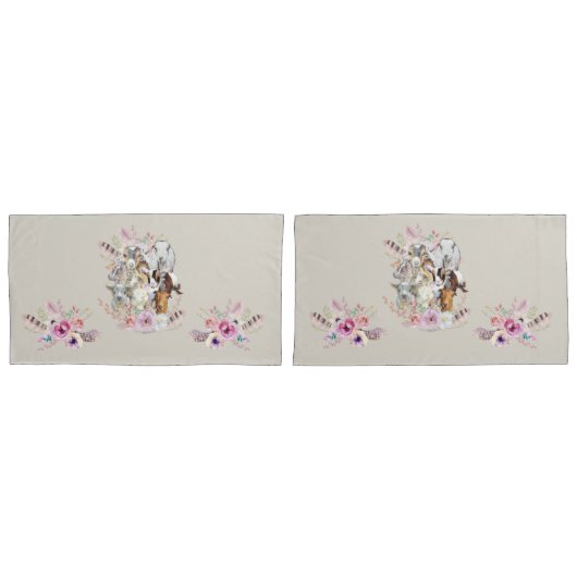 かわいいヤギ |水色ヤギポートレートGetYerGoat™ 枕カバー (正面-セット)