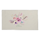 かわいいヤギ |水色ヤギポートレートGetYerGoat™ 枕カバー (裏面-左)