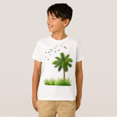 かわいいヤシの木 自然 Boys Tシャツ (正面フル)