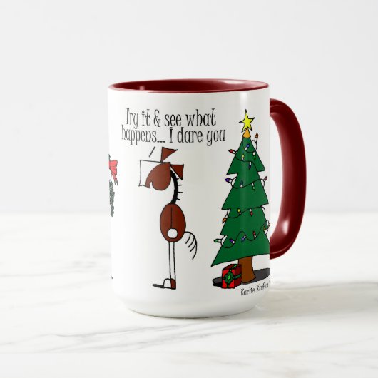 かわいいヤドリギの馬の漫画のマグ マグカップ (正面右)