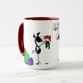 かわいいヤドリギの馬の漫画のマグ マグカップ (正面左)