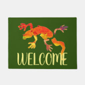 かわいいヤモリのトカゲのドアマット ドアマット (正面)